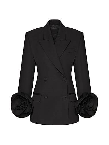 Пиджак из 100% шерсти Grisaille Valentino Garavani с розовыми аппликациями, Италия 11020731