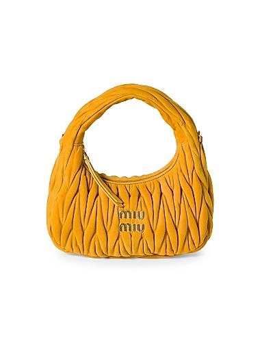 Miu Miu Сумка из замши и овечьей кожи с верхней ручкой, золотистыми элементами и съемным ремешком 11014575