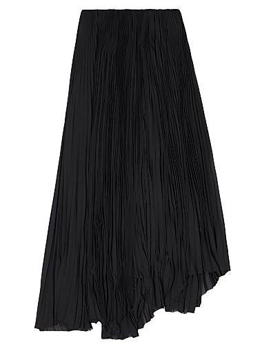 Плиссированная юбка из технического жаккарда Balenciaga с незаметной застёжкой и асимметричным подолом 11015054