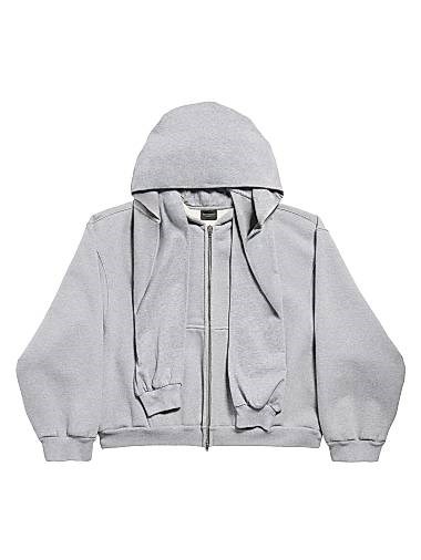 Худи Balenciaga Incognito оверсайз с боковым швом, двойным капюшоном и передними карманами 11011625