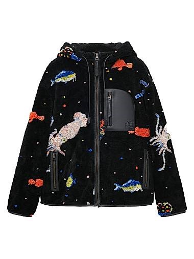 Флисовая куртка с капюшоном Suna Fujita x Loewe, уютная, с длинными рукавами и карманом на молнии 11024532