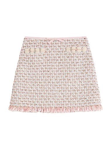 Юбка из твида с вышитыми лентами от Valentino Garavani, боковая молния, производство Италия 11012648