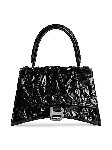 Balenciaga Сумка Hourglass Small из натертой овечьей кожи с ручкой, размером 23 x 15 x 10 см, с регулируемым ремешком 11008750