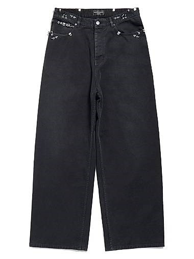 Унисекс джинсы Baggy Pierced от Balenciaga из мягкого денима большого размера, произведены в Италии 11024550