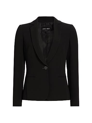 Элегантный шёлковый пиджак Giorgio Armani из итальянской ткани с одной пуговицей, длинными рукавами и карманами 11016444