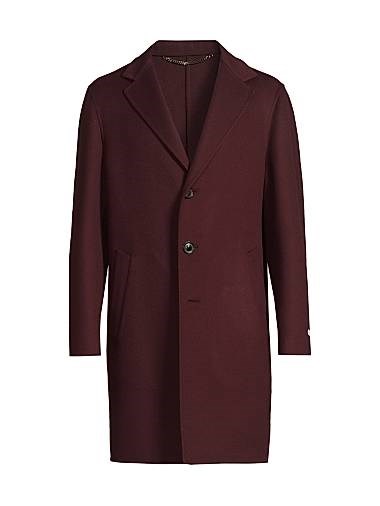 Элегантное пальто Canali из двойной шерсти, приталенный крой, 100% шерсть, производство в Италии 11009444