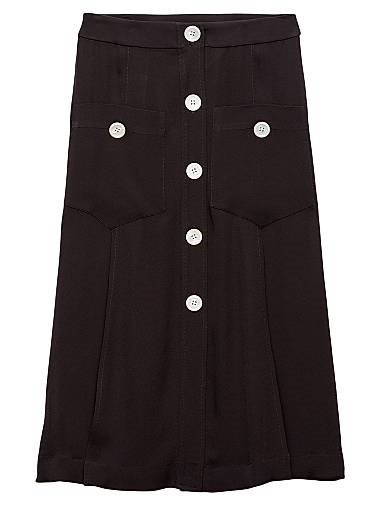 Расклешенная сатиновая юбка Sable с карманами от Prada 11009894