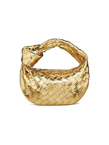 Bottega Veneta Мини-сумка Jodie из металлической кожи с верхней ручкой, размером 26 х 13 х 9 см, с застежкой на молнии 11024616