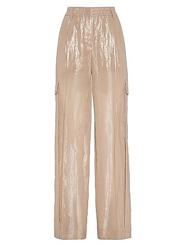 Шаровары из хлопковой марли ламе от Brunello Cucinelli с застежкой на кнопки и глубокими карманами, изготовлены в Италии 11016307