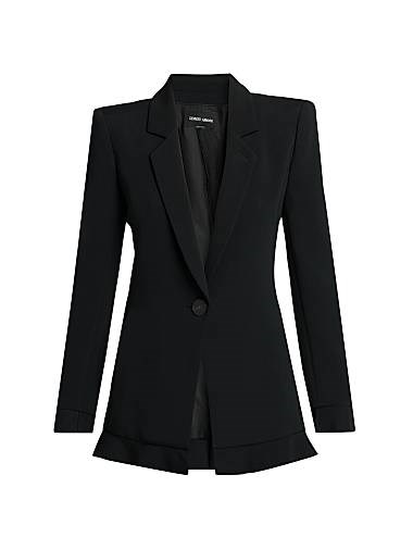 Жакет Cady с одним пуговичным застежкой от Giorgio Armani, с втачными лацканами, 96% вискоза 11010137