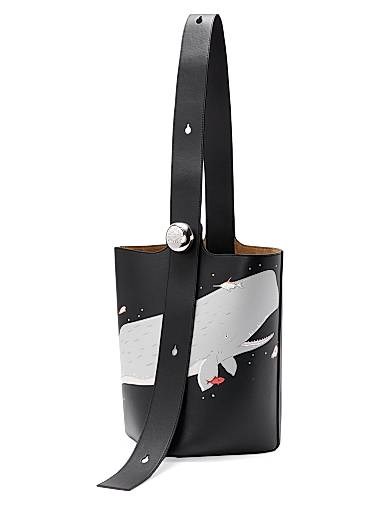Loewe Сумка-контейнер Whale среднего размера из пуговичной кожи с регулируемой ручкой и карманом 11023888