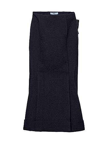 Юбка-карандаш из шерсти и жаккарда Prada с деталями на спине, 100% шерсть, вискоза и шелк 11023599
