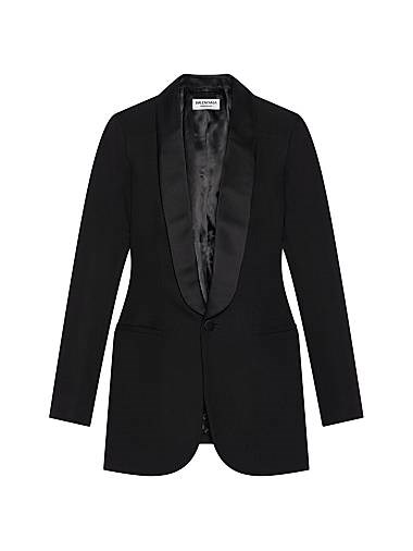 Таксидо из 100% шерсти с узором ',песочные часы', и шальевым воротником от Balenciaga, Италия 11029353