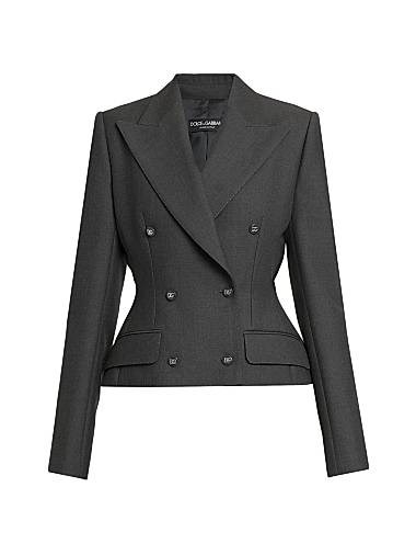 Двубортная шерстяная куртка Dolce &amp, Gabbana с отделкой из 100% шелка, Италия 11021669