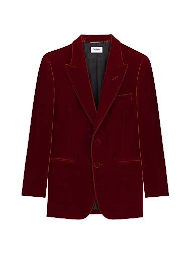 Жакет Saint Laurent из бархата с шёлковой подкладкой, Италия, 65% вискоза, 35% купро 11029324