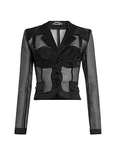 Dolce &amp, Gabbana Marquisette Sheer Single-Breasted Jacket 11030564