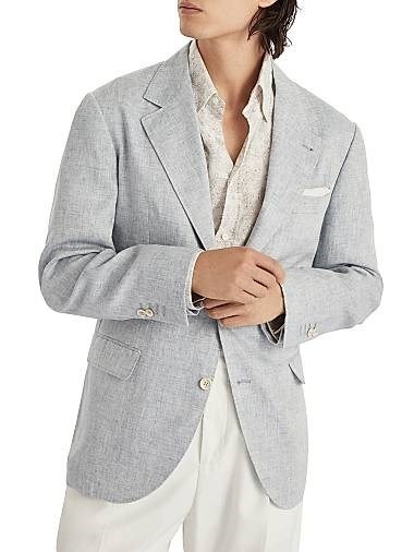 Brunello Cucinelli Деконструированный льняной пиджак Delave с металлическими кнопками, Италия 11028467