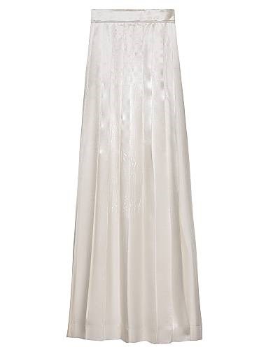 Prada Long Pleated Satin Skirt 11008135