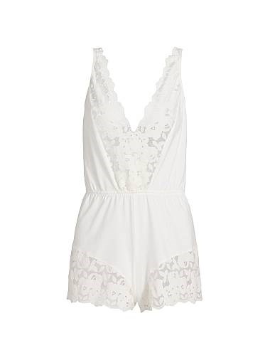 Романтический комбинезон для сна с V-образным вырезом и кружевными вставками Romanza от Cosabella 11012643