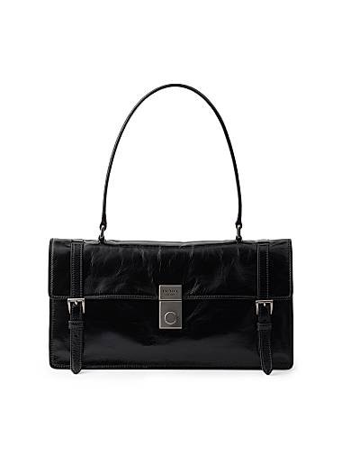 Prada Средняя кожаная сумка с наппа-отделкой, 32x16.5x10 см, с ручкой и двумя карманами 11008180