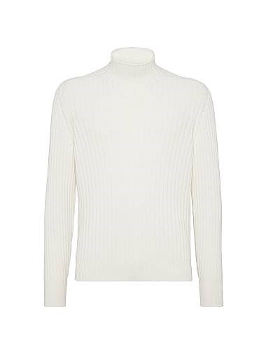 Кашемировый лонгслив с высоким горлом и резинкой от Brunello Cucinelli, 100% кашемир, произведен в Италии 11016244