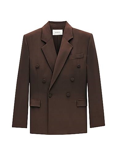 Жакет Saint Laurent из шелкового крепа, оверсайз, с шестью пуговицами и шелковой подкладкой, Италия 11021122