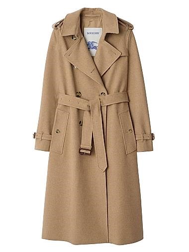 Пальто из водонепроницаемого кашемира с поясом и двубортной застежкой Burberry ',Кэнсингтон', 11012317