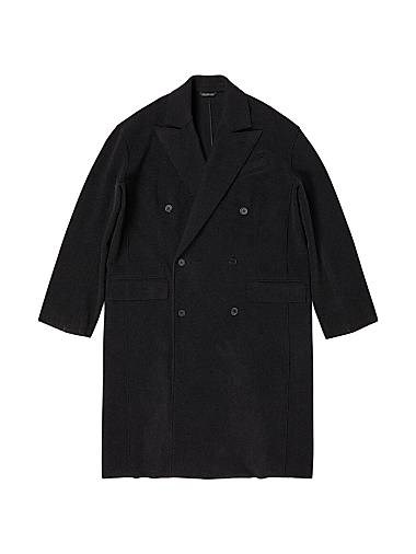 Унисекс пальто Balenciaga оверсайз из мягкого кашемира с необработанными краями и 6 пуговицами 11029355