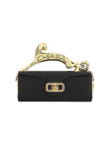 Lanvin Сумка Pencil Cat с объемной скульптурной ручкой из телячьей кожи, 28 x 11 x 8 см 11012504