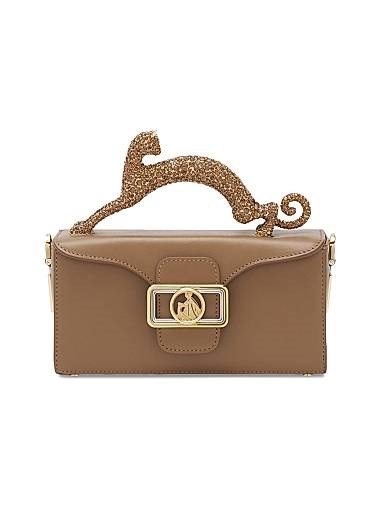 Lanvin Мини-сумка Nano Pencil Cat из кожи с ручкой в виде кошки и 1579 стразами, 19x9x6 см 11013604