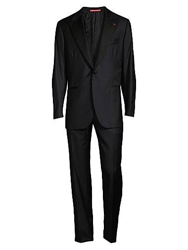 Смокинг Isaia Sanita из тёплой ткани на двух пуговицах с современным кроем и боковыми разрезами 11017436