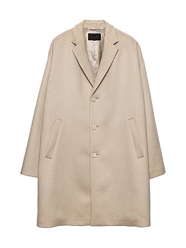 Классическое шерстяное пальто Prada с элегантными деталями и свободным кроем 11022329