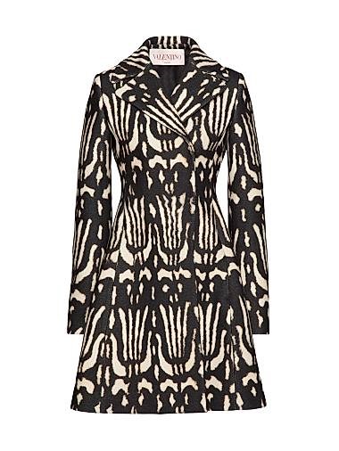 Пальто Valentino Garavani Wildprint 98 из 100% шерсти с кнопочным застёжкой и подкладкой Saglia Gino 11030344