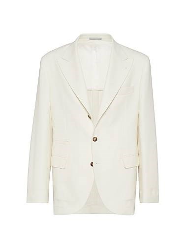 Блейзер Brunello Cucinelli из шерсти, кашемира и шелка с большими лацканами, деконструированный, Италия 11015595