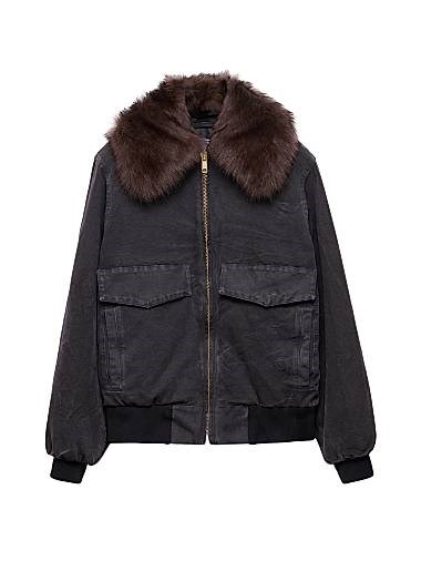 Канвасовая куртка-блузон с длинными рукавами и воротником от Prada, 100% хлопок и полиэстер 11029213