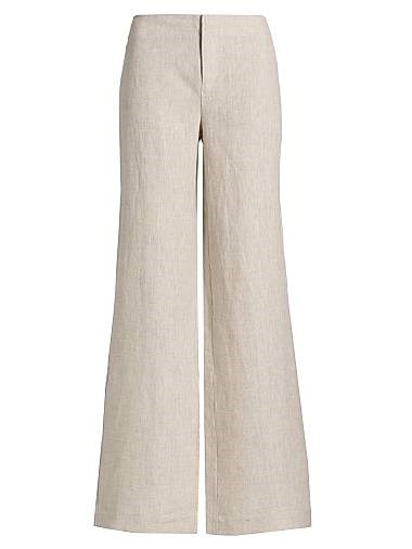 Широкие льняные брюки Vida с низкой посадкой и карманами от Reformation 10042377