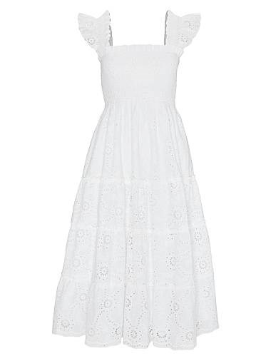 Hill House Home Платье Ellie Nap с рюшами и карманами из мягкого хлопка в стиле A-line, идеальное для любого повода 11015541