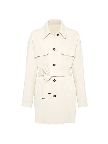 Сафари-блейзер из вискозы и шерсти с поясом и роскошной подкладкой от Brunello Cucinelli, сделано в Италии 11014183