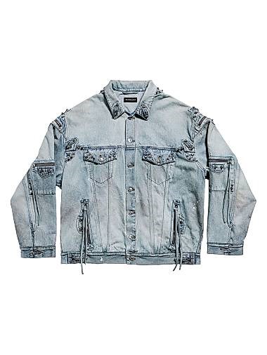 Оверсайз куртка Cagole от Balenciaga из японского твила с шестью пуговицами и карманами 11008766