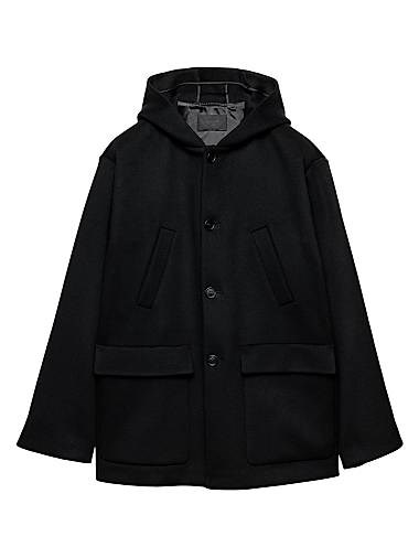 Куртка Prada из шерстяной смеси с капюшоном, оверсайз и карманами, 95% кашемир 11022369