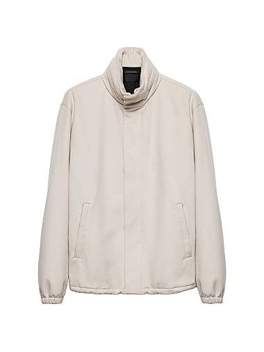 Кашемировая куртка Prada с классическим кроем, высоким воротником и эластичными манжетами 11023087