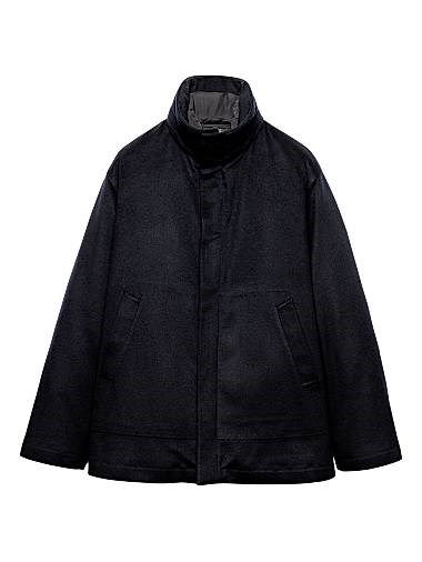 Классическая куртка из кашемира Prada с капюшоном и свободным кроем средней плотности 11023093