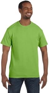 Футболка Jerzees Dri-Power Heavyweight Blend из 100% хлопка с рибаным воротником и бесшовным корпусом, средний размер, цвет киви 10022632