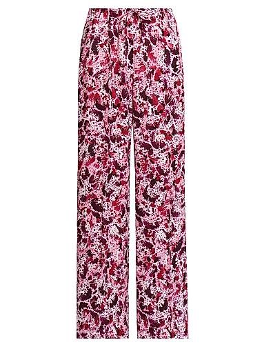 Широкие брюки с низкой талией и шнуровкой из эластичной ткани с принтом от Dries Van Noten 11029790