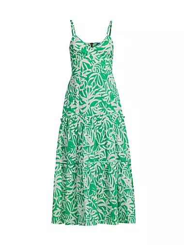 Яркое миди-платье Brittany с растительным принтом и регулируемыми бретелями от Ro',s Garden, 100% хлопок 10042213