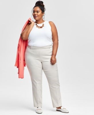 Стильные облегающие штаны больших размеров J&amp,M Collection с животоподдерживающим эффектом, эксклюзивная продажа 11037329