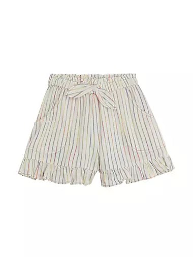 Детские хлопковые шорты Zimmermann с эластичной талией и радужным узором 10042404