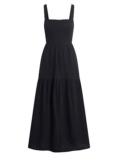 Хлопковое миди-платье The Go To от Favorite Daughter с квадратным вырезом, эластичным поясом и завязкой на спине 11030947