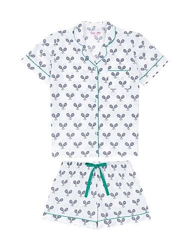 Женский пижамный комплект Sant And Abel с теннисным принтом из 100% органического хлопка, свободный крой 11016055