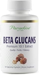 Paradise Herbs Бета-глюканы из агариковых грибов, без дрожжей, веганские, без ГМО, 60 вегетарианских капсул 11048066